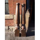 Pair of Fruitwood pillars H 1.