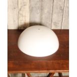 Mid Century opaline glass dome in white