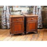 Victorian walnut pair of bed side cabinets H : 69 W : 48 cm