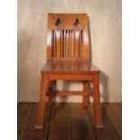 Gothic revival teak dining chair set coming with extended quatrefoil carving detail H : 45 W : 43