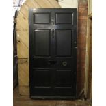 Victorian large pine exterior front door with 6 panels and vertical letterbox facility