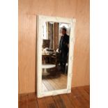 Victorian style ornate white leaner mirror H : 167 W : 78 cm