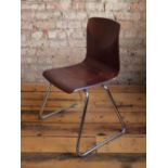 1960's bent veneer on plywood and steel Pagwood Chair H : 79 cm