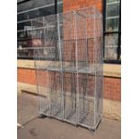 Mid 20thC galvanised mesh personal locker in eight sections H : 197 W : 120 cm