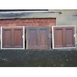 Victorian painted pine 2 panelled cupboard doors,