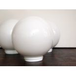 Mid Century Opaline globe shades with screw opening ready for gallery attachment (5 items)
