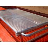 20thC steel and glass plate warming tray H : 12 W : 75 cm