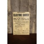 Mid Century enamel 'Treatment for Electric Shock' sign including illustrations H: 33 W:24 cm