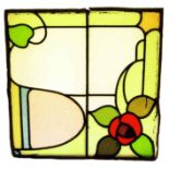 Stained glass panels with rose decoration 50 x 50 cm