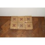 A set of 6 Victorian style encaustic tiles