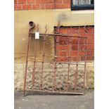 Victorian iron garden gate with spiked top and scroll feature H: 96 W: 79 cm