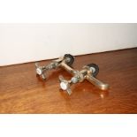 Original Lefroy Brooks brass basin taps with ceramic indicies