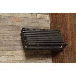 A restored 6 column 9 section cast iron radiator in graphite grey H: 91 cm