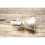 Industrial aluminium small pendant light with clear glass lens