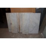 4 pieces white marble with grey veins