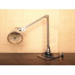 Industrial steel machinist desk lamp on base H: 90 cm