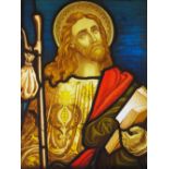 A fine stained glass panel depicting Jesus with Halo 162 x 41 cm