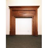 Art Deco Teak fire surround of simple form H: 152 W: 162