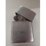 Brushed steel Zippo lighter