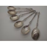 Six hallmarked silver apostle teaspoons