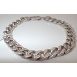 Sterling silver solid curb bracelet