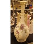 Royal Worcester reticulated twin handled floral vase H: 45 cm