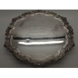 Sterling silver 1973 solid silver, presented for the Burmah oil injured jockeys fund 1974,