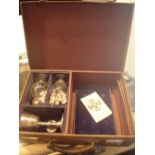 Boxed silver plated communion set in leather case from Sagamu Methodist Church,