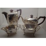 Four piece Art Deco silver plated tea service by Embassy,