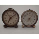 Two vintage alarm clocks,