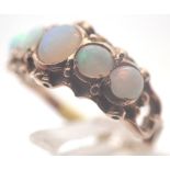 9ct gold vintage 1964 five stone opal ring,
