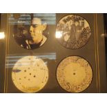 Four framed and glazed 1980 picture discs by The Cure