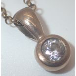 9ct gold chain with cubic zirconia pendant