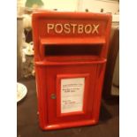 Cast iron red post box,