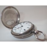 Hallmarked silver full hunter key wind pocket watch with fusee movement, A/F,