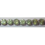 Sterling silver & peridot link bracelet