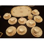 Victorian ceramic tea service and a large meat plate