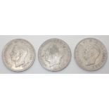 Three silver half crowns