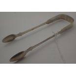 Newcastle silver pair of silver sugar bows, L: 13 cm, assay Newcastle 1853,