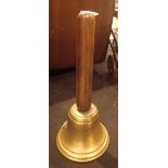 Large antique brass school hand bell