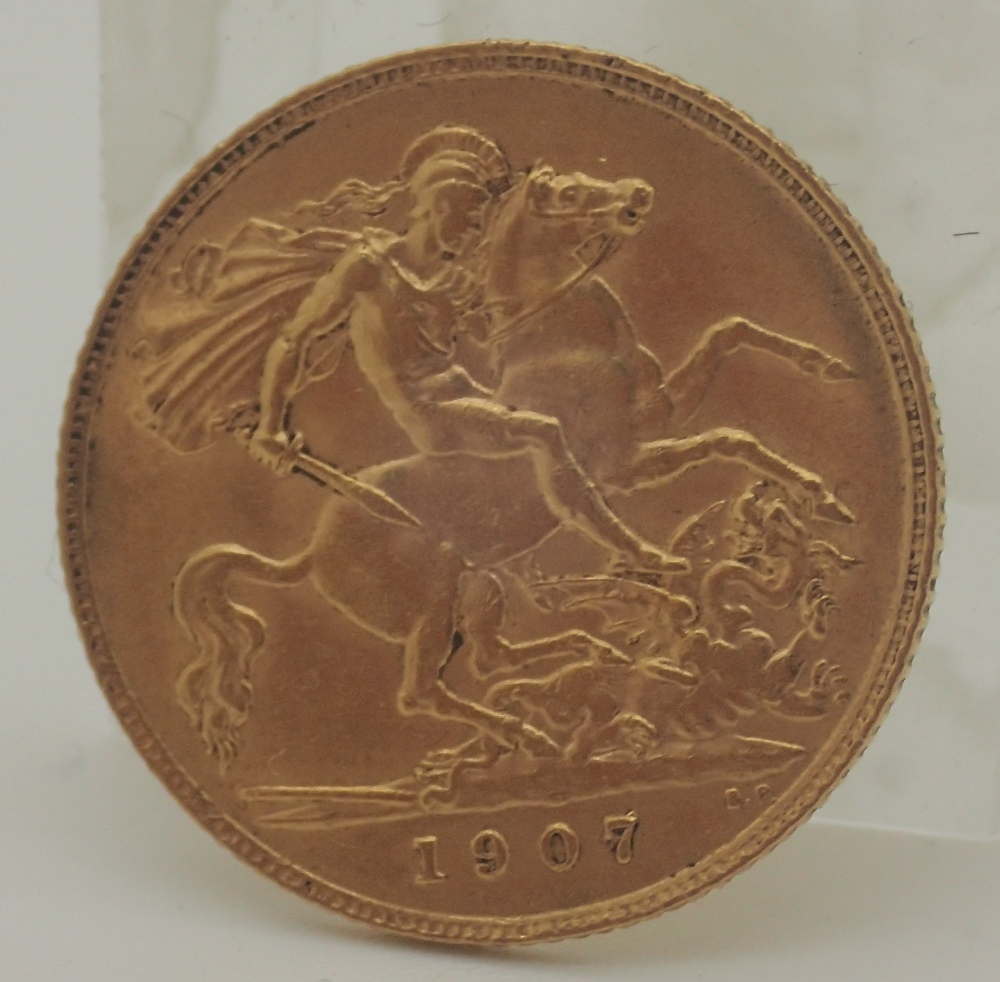 Gold half sovereign, 1907,