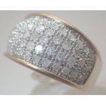 9ct gold 1ct pave set diamond band, RRP £800,