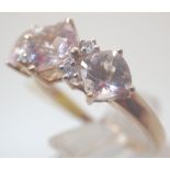 9ct gold morganite and diamond ring, RRP £500,