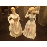 Two Royal Doulton classic figures, Maid of the Meadow, HN4316 and Happy Birthday,