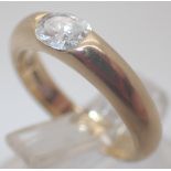 18ct gold 0.39ct diamond set ring, size K, 5.