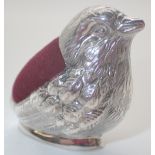 Silver baby chick pin cushion