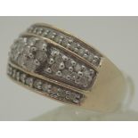 9ct gold fancy diamond cluster ring, approx 0.