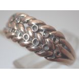 9ct rose gold antique ring, Chester 1911,