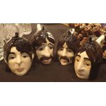 Lorna Bailey set of four Beatles head teapots,