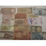 Quantity of mixed worldwide banknotes